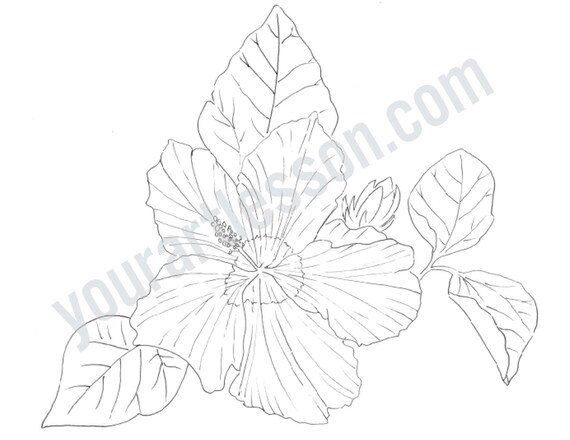 Hibiscus Template - Etsy