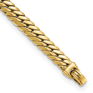 14K Yellow Gold Large Snake Chain 7.5&quot; Bracelet