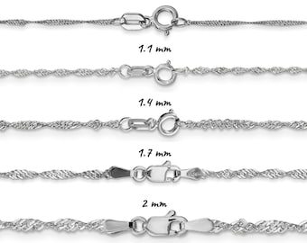 Collar Singapur de oro blanco de 14 quilates