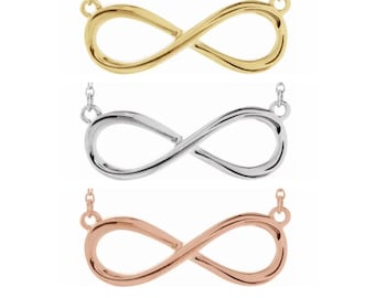 14K Yellow, White or Rose Gold Infinity-Inspired Necklace