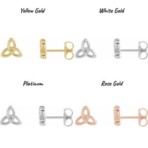 Boucles d’oreilles Trinity 14K Jaune / Blanc / Or Rose ou Platine d’inspiration celtique