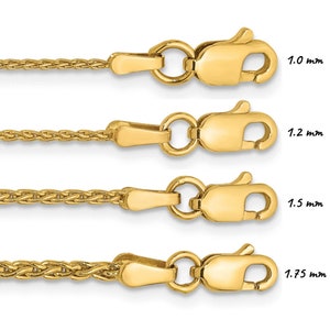 Solid 14K Yellow Gold Parisian Spiga Wheat Chain Bracelet / Anklet, 6&quot;-10&quot; Inch, 1.0mm-2.25mm Thick