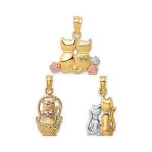 10K or 14K Two-Tone Kitten and Cat Charms