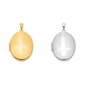 14K Yellow or White Gold Engravable Oval Locket