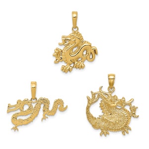 14K Yellow Gold Dragon Charms