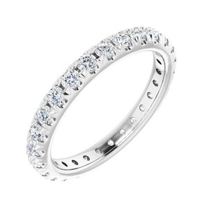 14K Yellow / White / Rose Gold or Platinum French Set Diamond Eternity Band