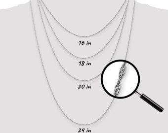 14K oro blanco con tarjeta de singapur collar