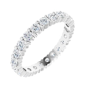 14K Yellow / White / Rose Gold or Platinum Round Diamond Eternity Band