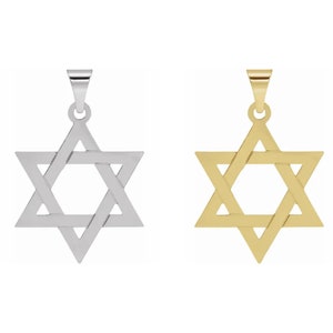 14K Yellow / White or 18k Yellow Gold Star of David Pendant