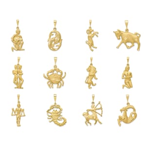 Solid 10K or 14K Yellow Gold Large Zodiac Charms