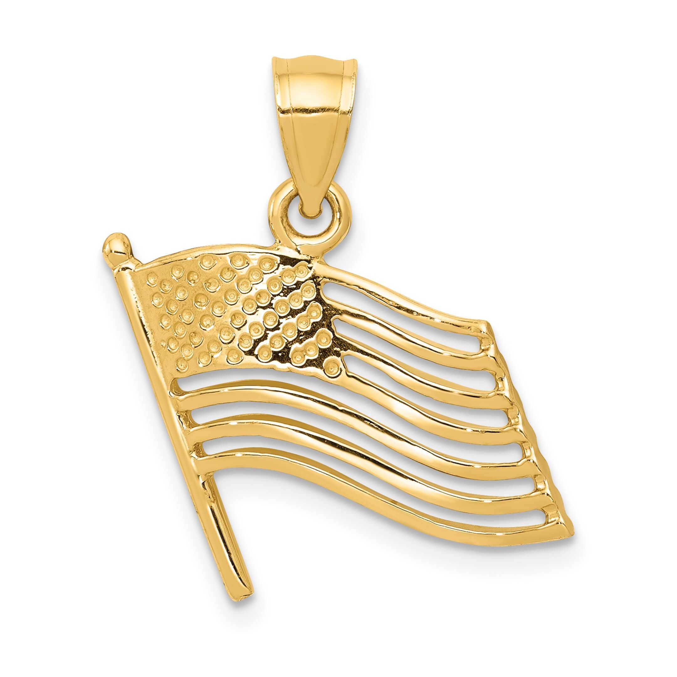 14K Yellow Gold American Flag Charms Etsy