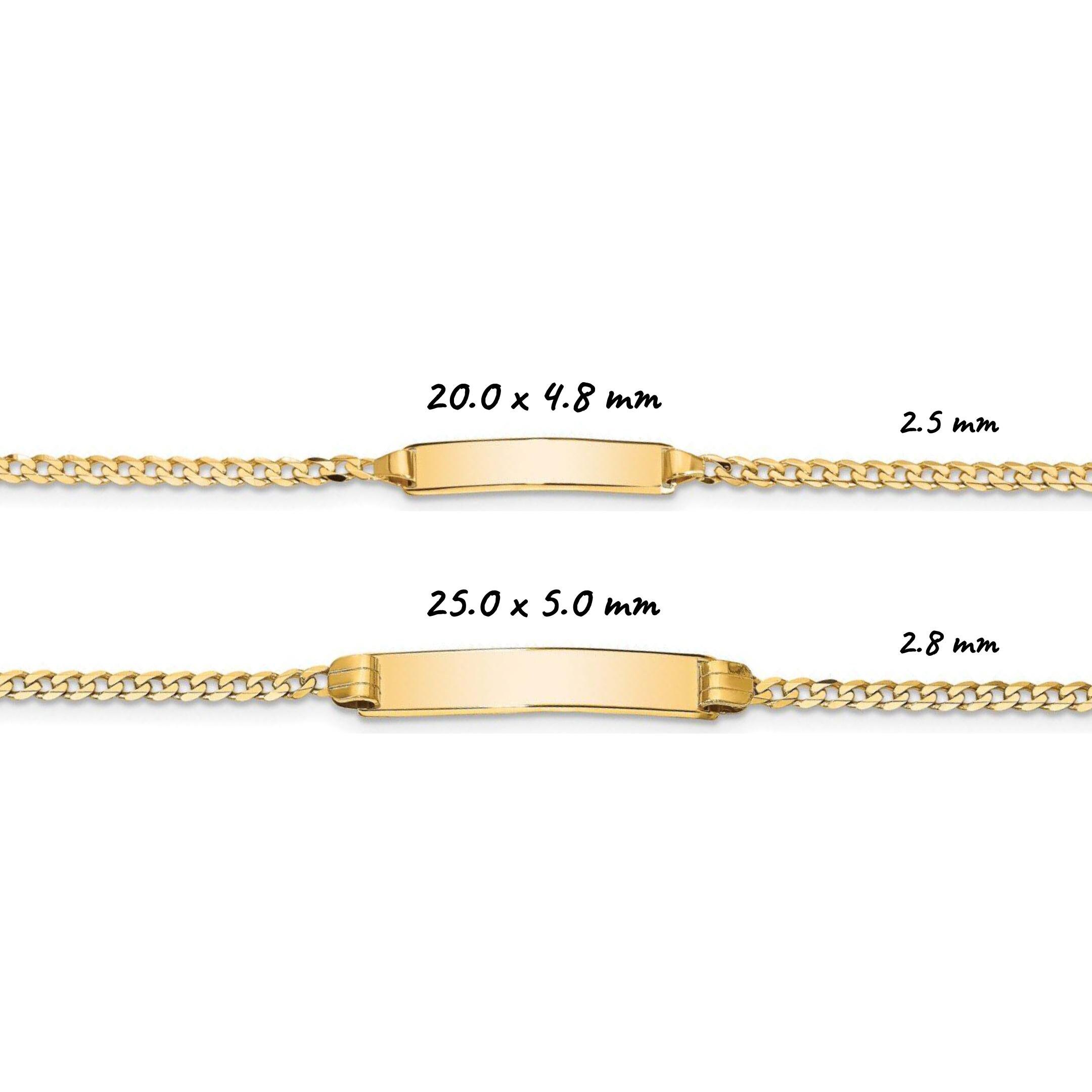 7mm Smooth 14k Yellow Gold Plated ID Bracelet - Engravable Solid Link Design - 9 Inch Length - Brass Core With Lifetime Warranty - View #8