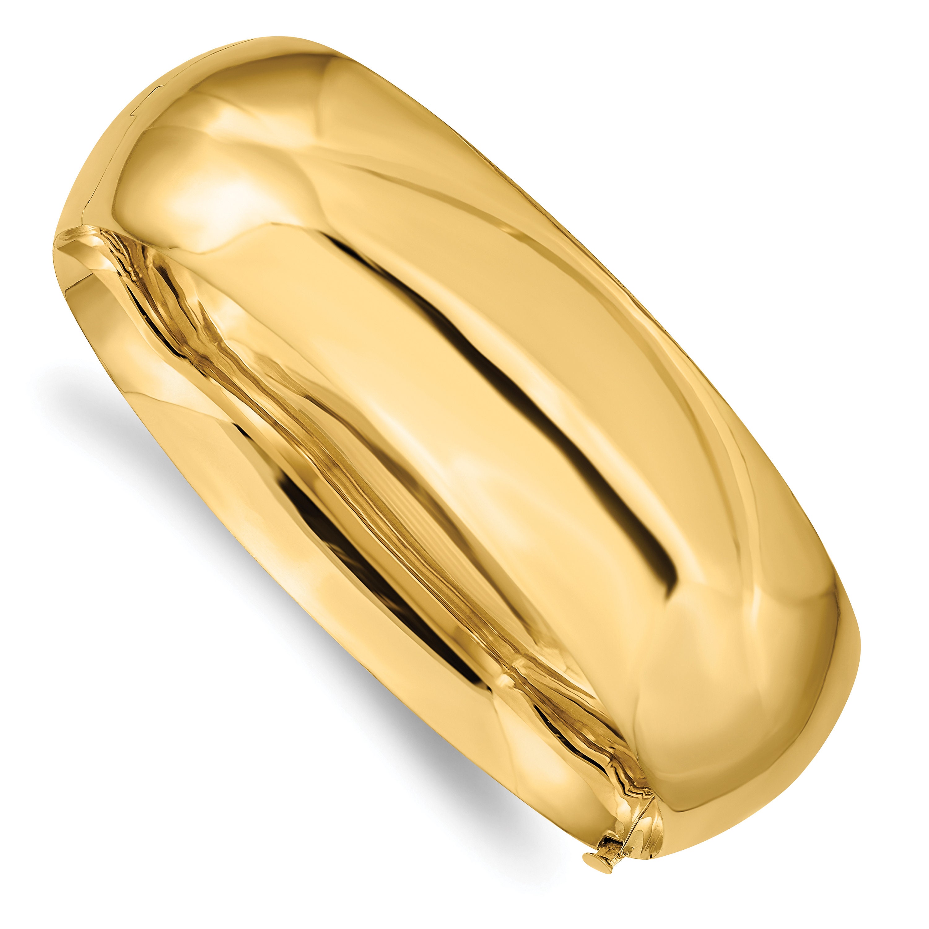14K Yellow Gold High Polished Hinged Bangle Bracelets | Etsy