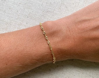 Collana Singapore Catena Oro 585 1,5 MM 40 CM Giallo - Foto 3