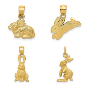 14K Yellow Gold Rabbit / Bunny Charms