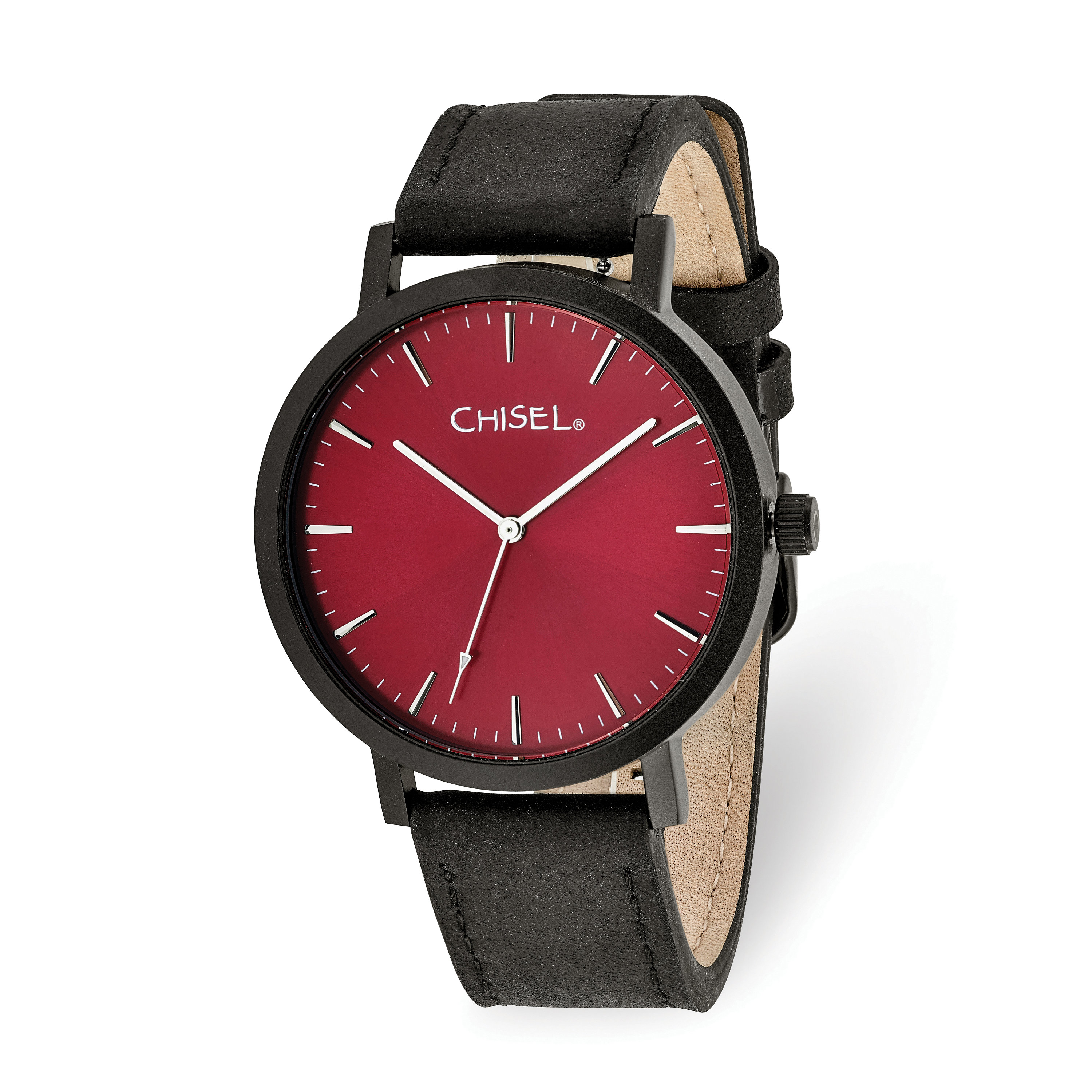 Chisel Matte Black Leather Blue, Red, Black, or Green Dial  display picture 2