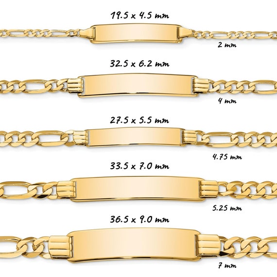 Men's Curb Link ID Bracelet 14K Yellow Gold 9.0mm 8