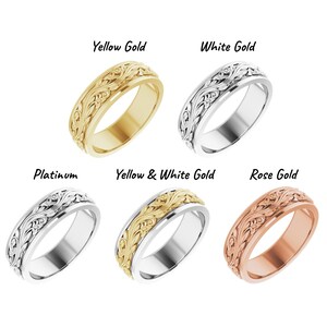 14k Yellow / White / Rose Gold or Platinum Engravable Sculptural-Inspired Stackable Band