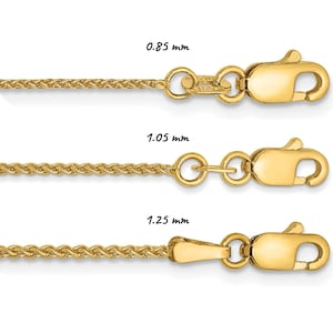 Solid 14K Yellow Gold Spiga Wheat Chain Bracelet / Anklet, 6&quot;-10&quot; Inch, 0.85mm-1.25mm Thick