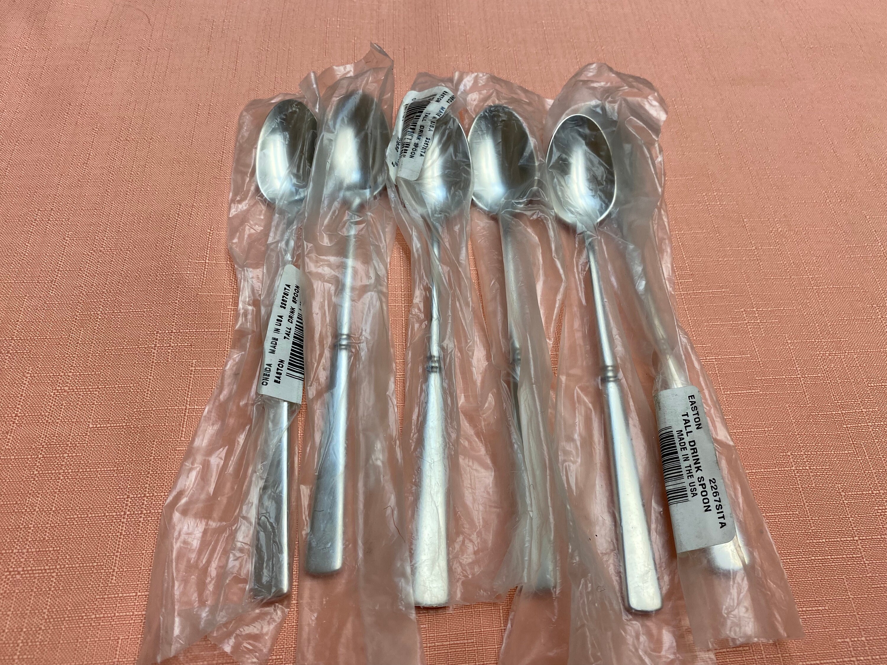 Oneida Easton USA glossy stainless steel flatware 6 iced tea Etsy