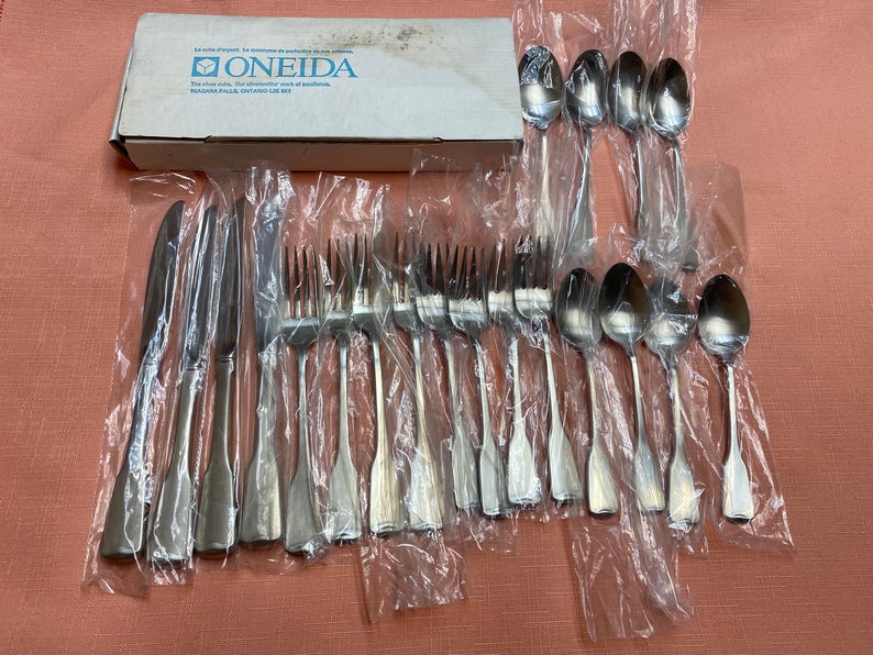 Oneida American Colonial Satin stainless steel flatware 20 pc Etsy