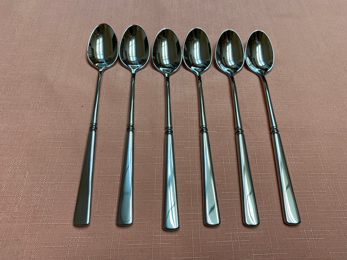 Oneida Easton USA glossy stainless steel flatware 6 iced tea Etsy