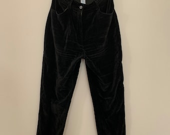 パンツ 1990s KENZO - 5Tuck Wide Trousers 1990s Kenzo Jeans Velvet Tiger-print Pants in Black and Brown - Etsy