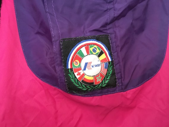 vintage K-WAY Anorak rain Coat oversized Size S p… - image 3