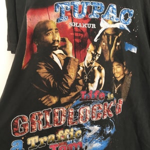 T-shirt Vintage 2Pac Tupac Shakur, Bravado, Noir, Taille XL, Homme, Années 90