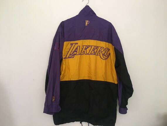 Vintage Logo 7 90's NBA Los Angeles Lakers Neon Sweater Grey (XL