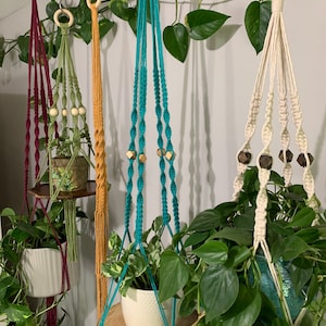 Macrame Elegance VII 7 1970s Macrame Hanging Table Plant Pot