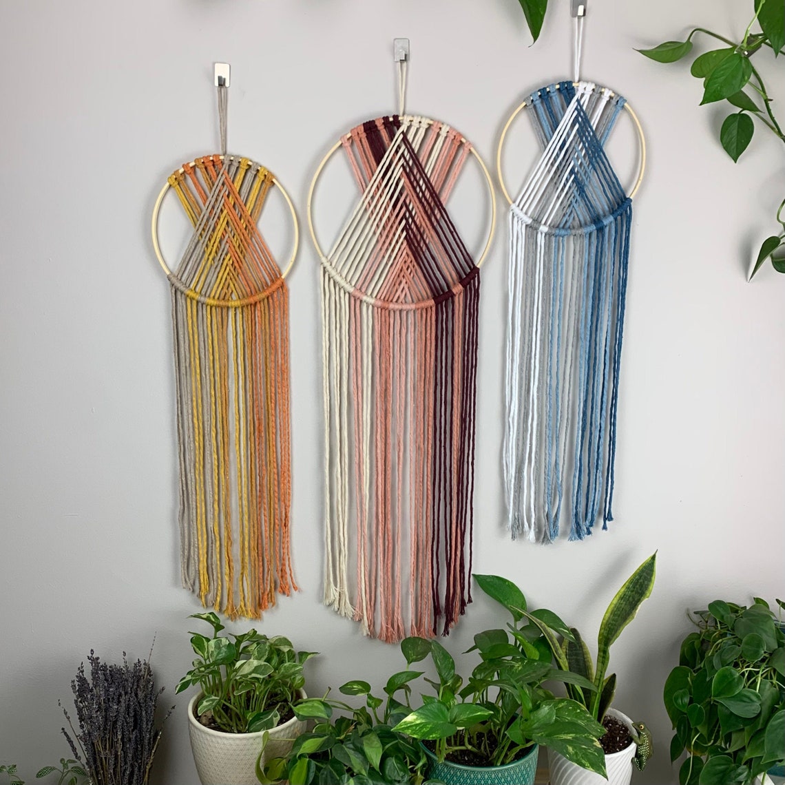 Macrame Hoop Wall Hanging Custom Macrame Boho Decor Etsy