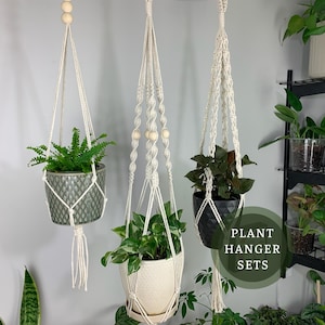 Set of 3 Macrame Plant Hanger - Plant Hanger - Macrame Plant Hanger - Boho Decor