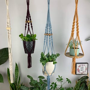 Macrame Plant Hanger - Macrame Tray Holder - Small Large Plant Hanger - Macrame Decor - Boho Decor - B