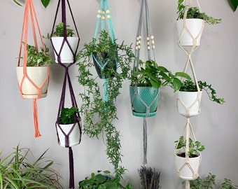 Single Double Triple Plant Hanger - Plant Hanger - Macrame Plant Hanger - Boho Decor - Wholesale Macrame