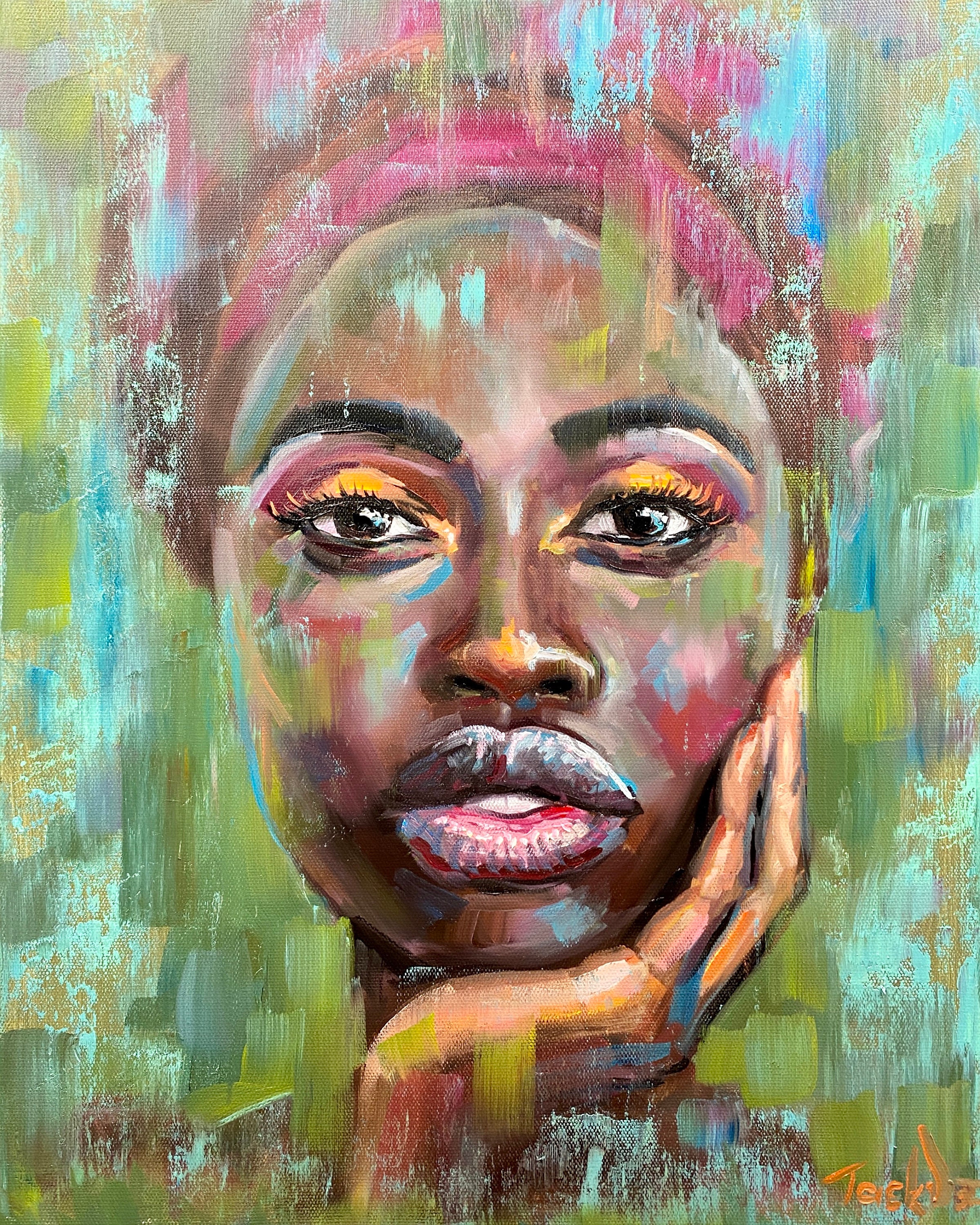 African queen portrait oil painting woman face art african | Etsy