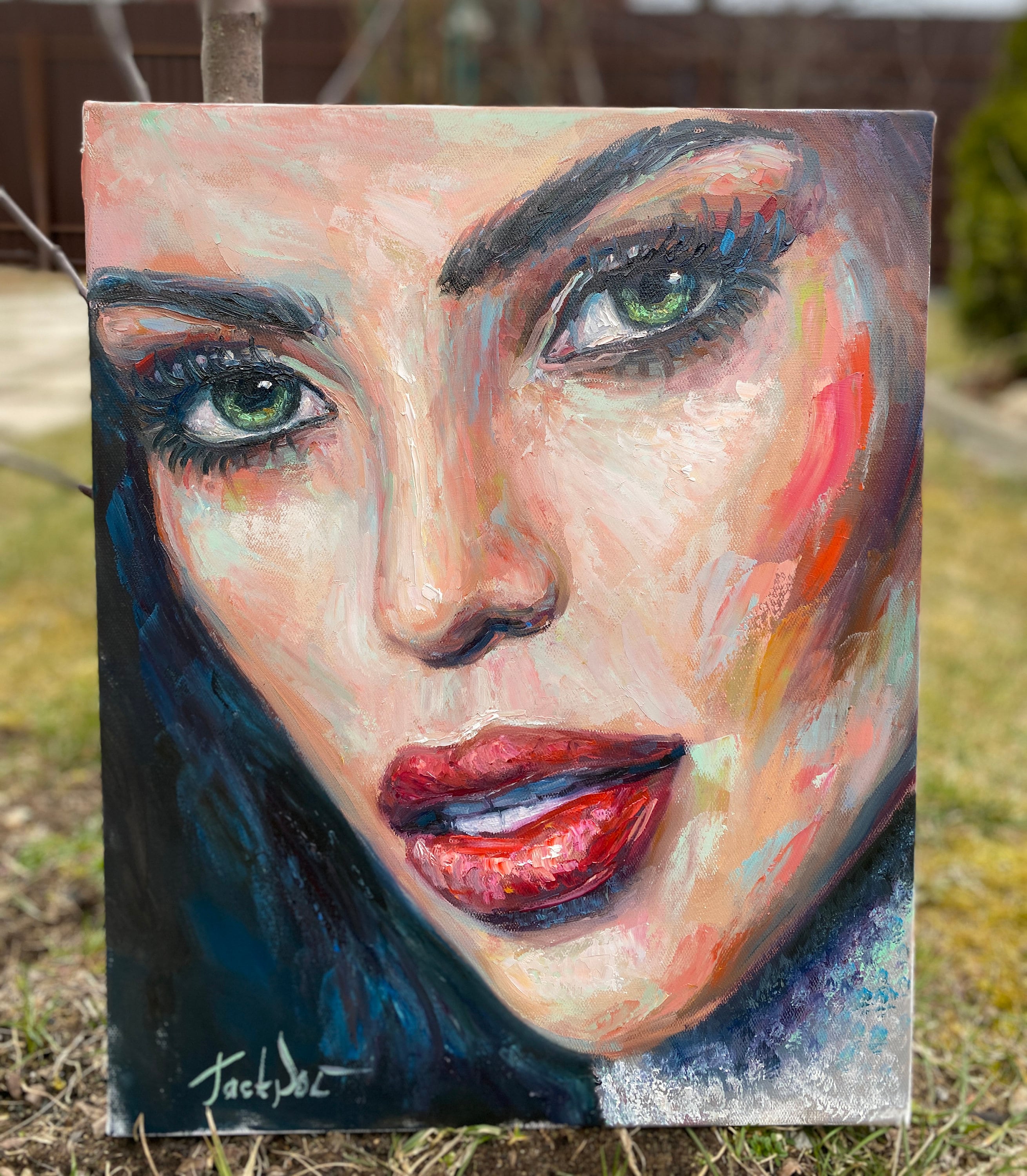 Woman portrait oil painting latin american artwork original Etsy