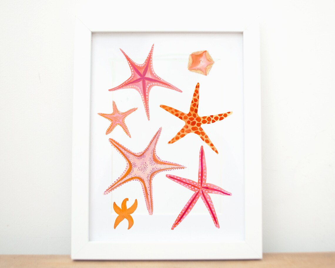 Starfish print wall art Home decor Etsy