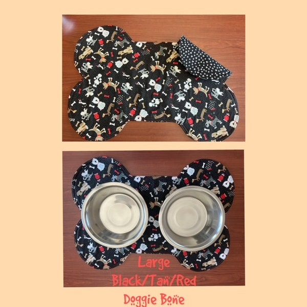 Doggie Bone Small and Large Reversible Food Mats