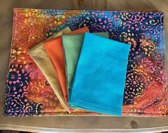 Batik Place Mats and Napkins Set of 4