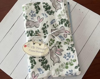 Baby Burp Cloths....Flannel Bunnies