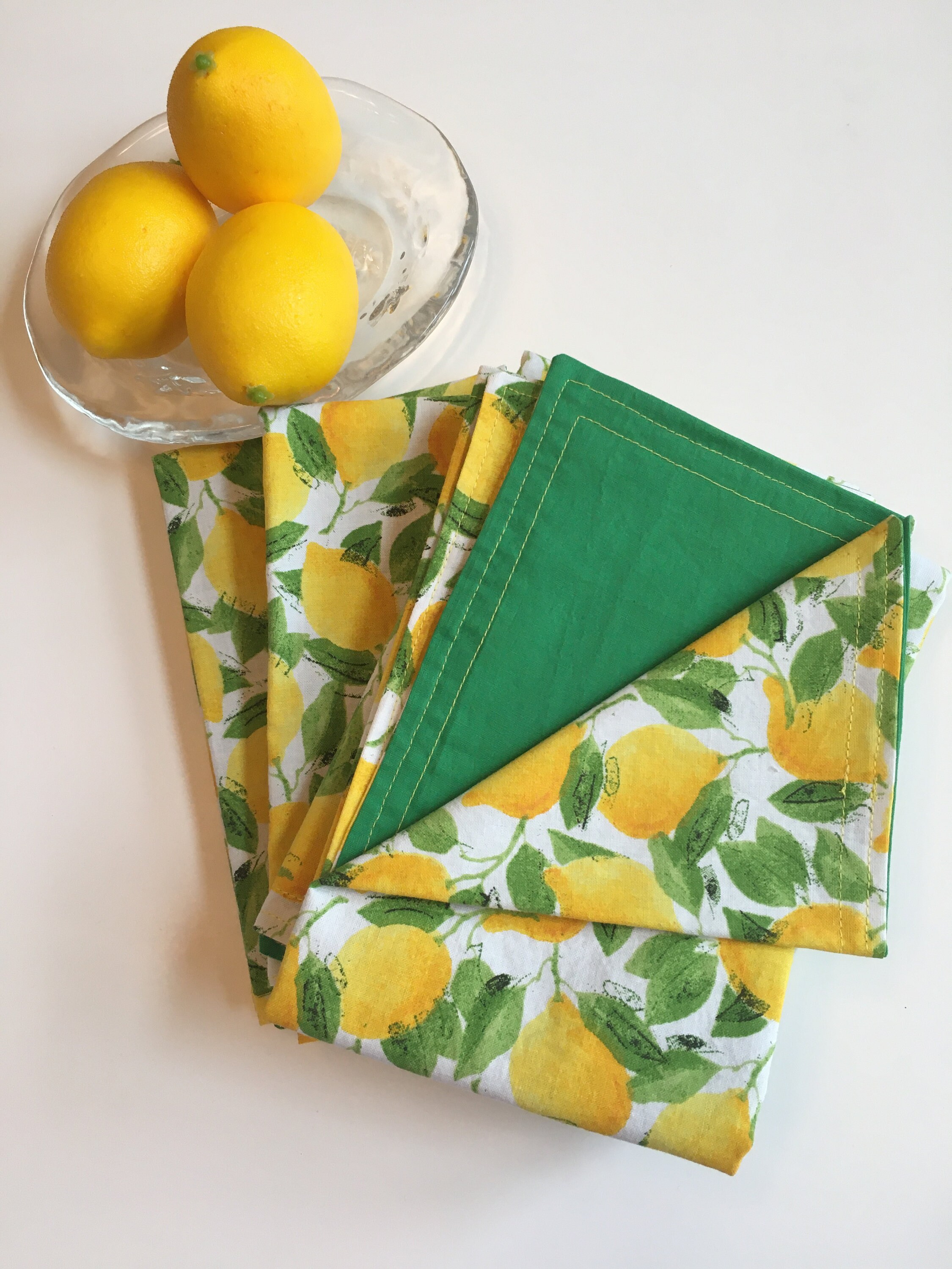 Cloth Napkins with Refreshing Lemons in Sets of 4 6 or 8 Etsy