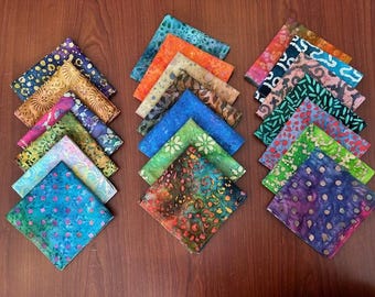 Cocktail/Appetizer/Dessert Cloth Napkins…Colorful Batik