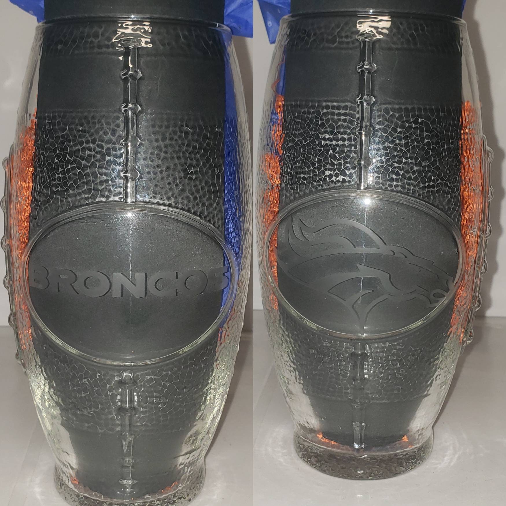 Custom Etched NFL Team Football Glass Etsy