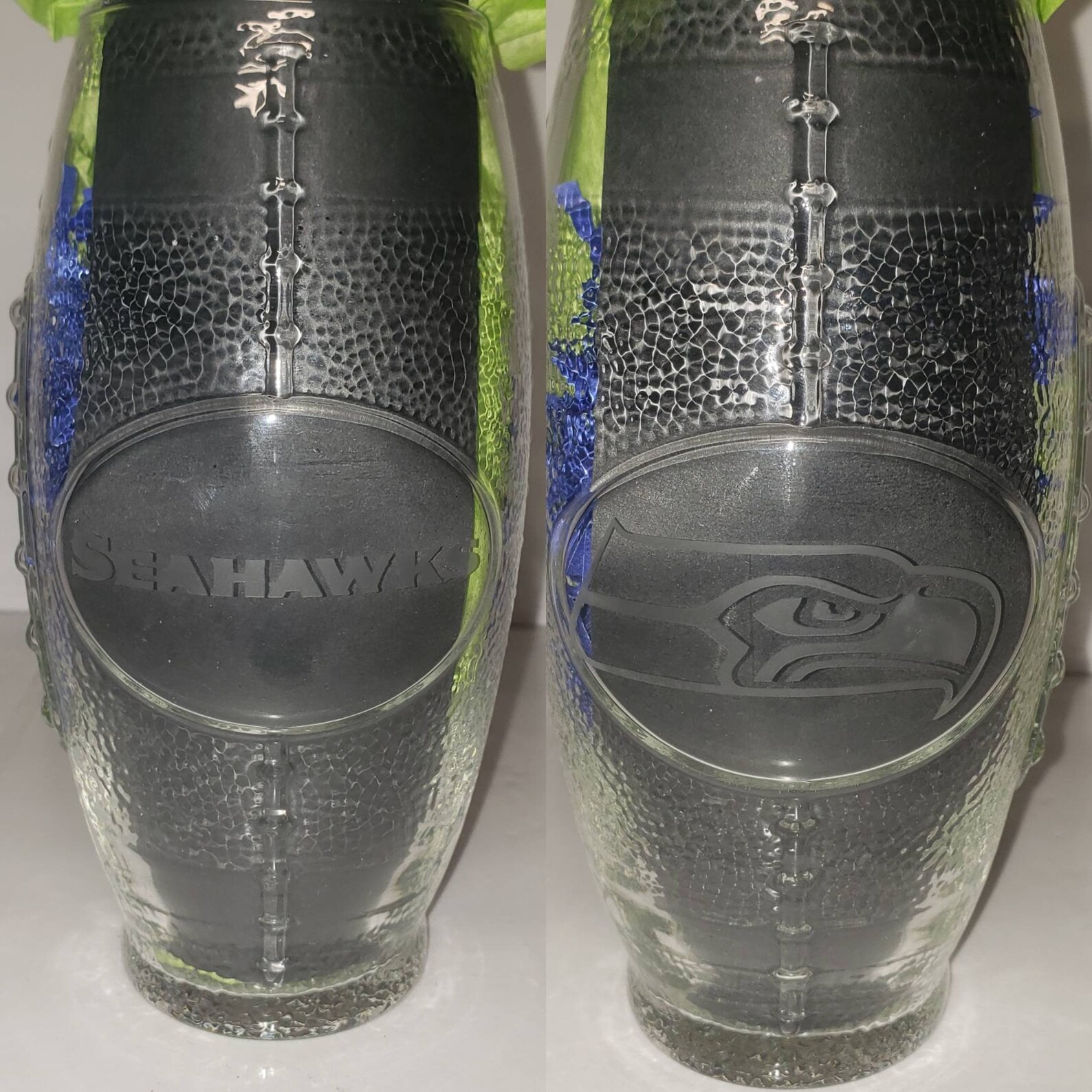 Custom Etched NFL Team Football Glass Etsy