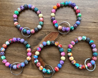 clay bead keychain