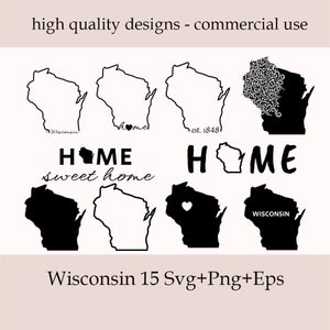 Wisconsin SVG, Wisconsin State Svg, Silhouette, Wisconsin Outline, Wisconsin Home Svg, Wisconsin Png, Wisconsin t-shirt Design