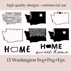 Washington State SVG, WA Signatur, US Bundesstaat Washington Umriss, Schnittdateien für Cricut, Washington State Art, Washington Silhouette, WA Home svg