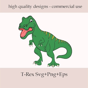 T-Rex Svg, Dinosaur SVG, Trex Png, T Rex Clipart, Dino Svg, Digital Download, Cute Dinosaur Svg