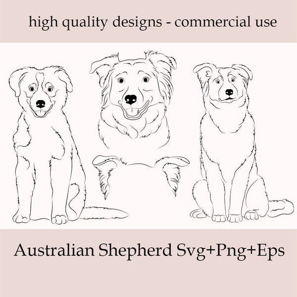 Australian Shepherd Svg, Aussie Silhouette, Svg Files For Cricut, Australian Shepherd Puppy Dog Vector, Aussie Peeeking Svg Bundle, Png, Eps